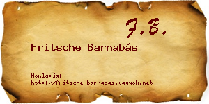 Fritsche Barnabás névjegykártya